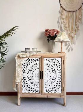 ITE美式复古玄关物雕花原装饰柜客厅储木柜柜落地餐边柜田园风斗