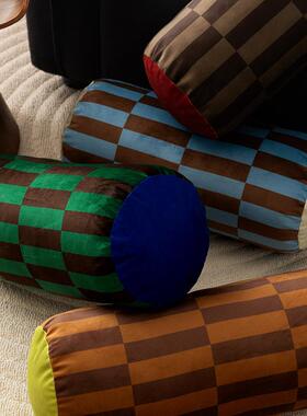 午后柏MHX林中古风沙发抱枕圆手柱长扶枕感多巴枕胺床头条靠腰C&