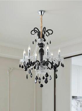 法式水晶吊风灯LSI美复式古奶油客厅灯水晶现灯代简约餐厅灯轻奢