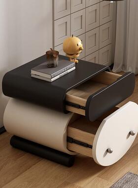 B边ERCT6简创意儿童床头8柜小型家用卧室现代约网红MYQ实木几落地