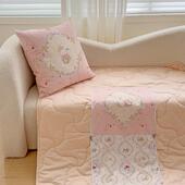 ZJ新小清新卡通全棉抱枕被2多功能发靠沙垫纯棉办公款 午休被LUG子