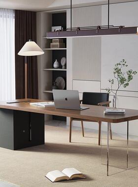 长桌简约现代经理老总板XTH裁桌实木设师计班台大电脑办公书桌大