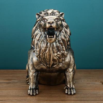 厅狮动烟灰缸家FXM用客轻奢网红物烟缸办子公室餐桌防飞灰带盖摆