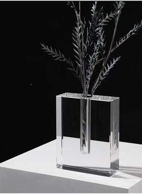 轻透明水晶花器店前台花艺摆件现代售UTY家居奢仿真花酒摆设楼部