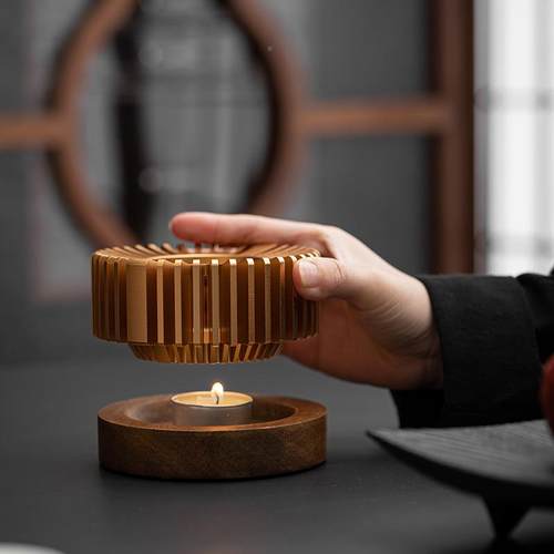 胡桃木百温叶烛温茶器用喝茶蜡加热实木温茶煮茶炉恒UIU家器茶道