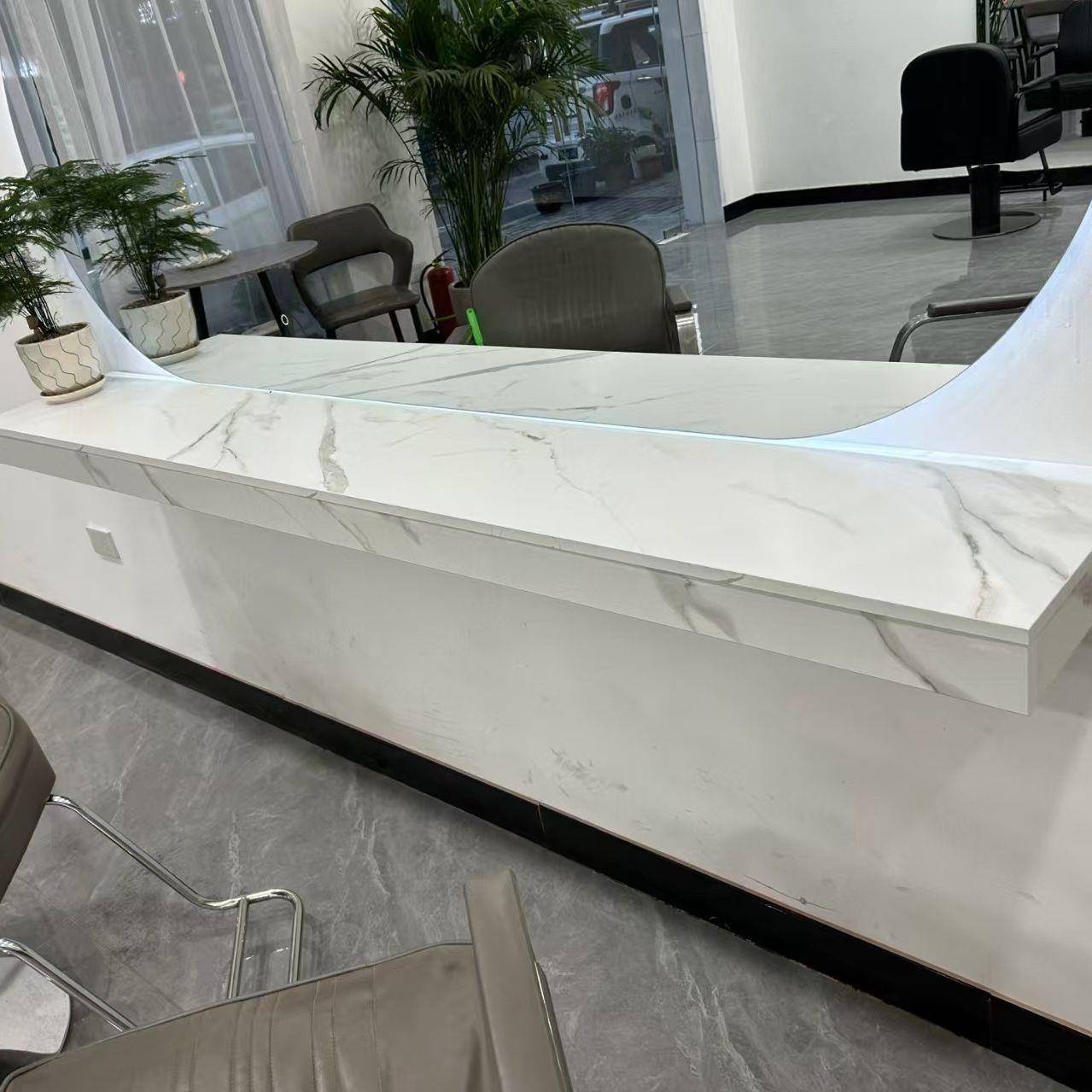 美店21台悬空理发镜店台发廊镜子桌面挂墙工作台面美甲发上墙置物