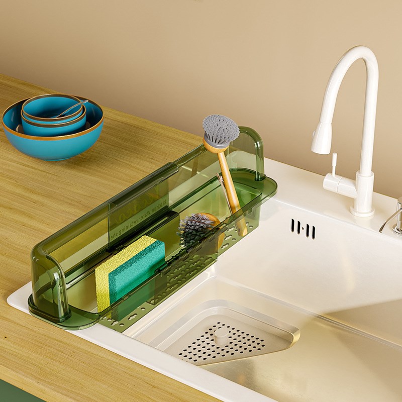 【厨房水槽沥水架可伸缩收纳】多功能滤水置物架沥水篮家用防溅水