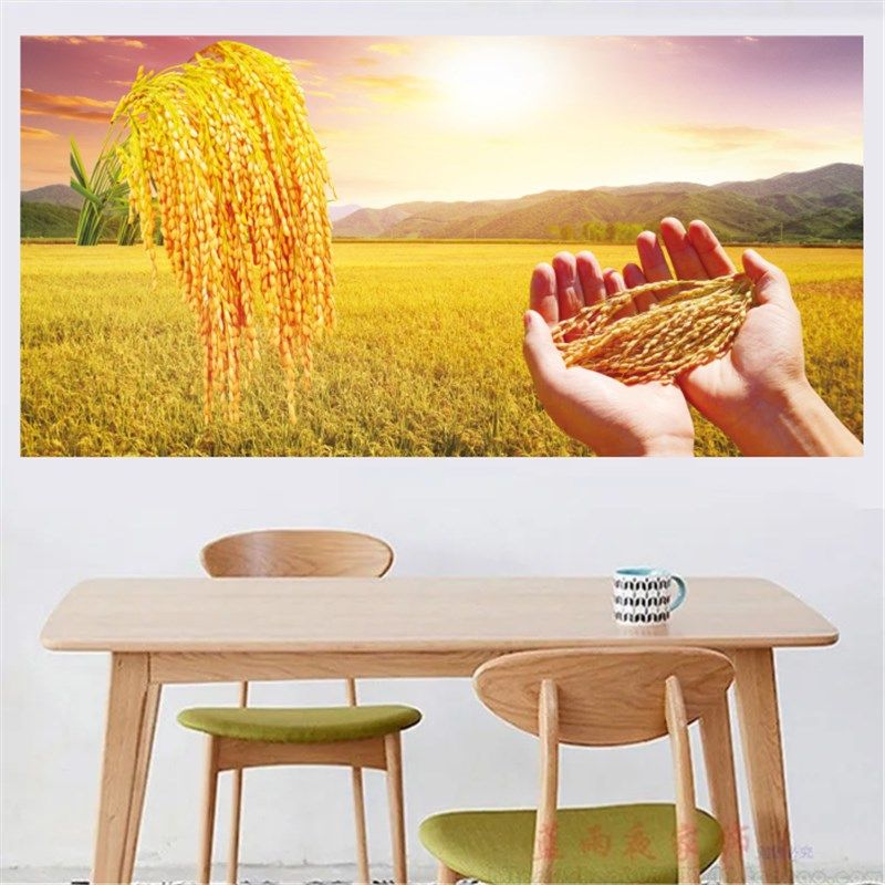 水稻田丰收图金色稻谷丰收画客厅餐厅装饰画大丰收五谷丰登墙贴画,家居饰品,现代装饰画,淘宝优惠券,粉丝福利购,淘宝优惠卷