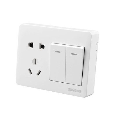 明装开关插座墙壁明线明盒家用电源双控单控通用2二开五孔插座