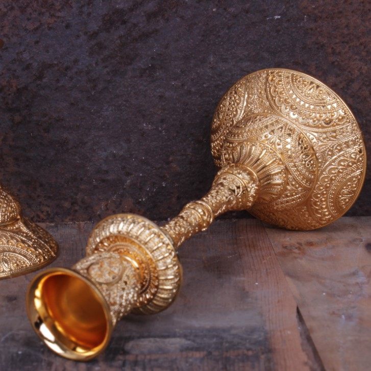 创意家用装饰品金属复古典蜡烛台北欧式摆件酒店婚庆婚礼三头蜡台