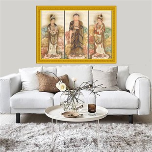 精品庄严西方三圣阿弥陀佛大势至菩萨观世音菩萨十字绣套件送工具