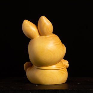 木雕随身把玩动物挂件黄杨木生肖兔摆件工艺品实木文玩手把件兔子