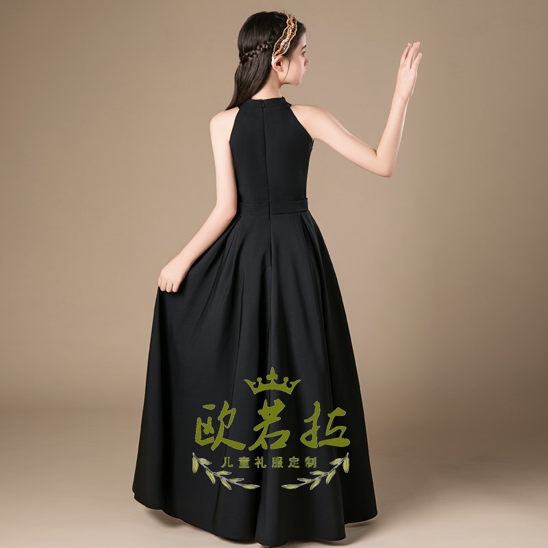 少女大童新中式立领古筝钢琴小提琴演奏管弦合唱团队表演出晚礼服