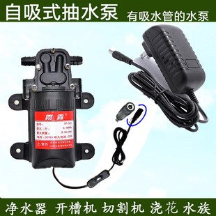 12v自吸泵隔膜高压洗车增压220V抽小水泵自吸式 直流微型水泵