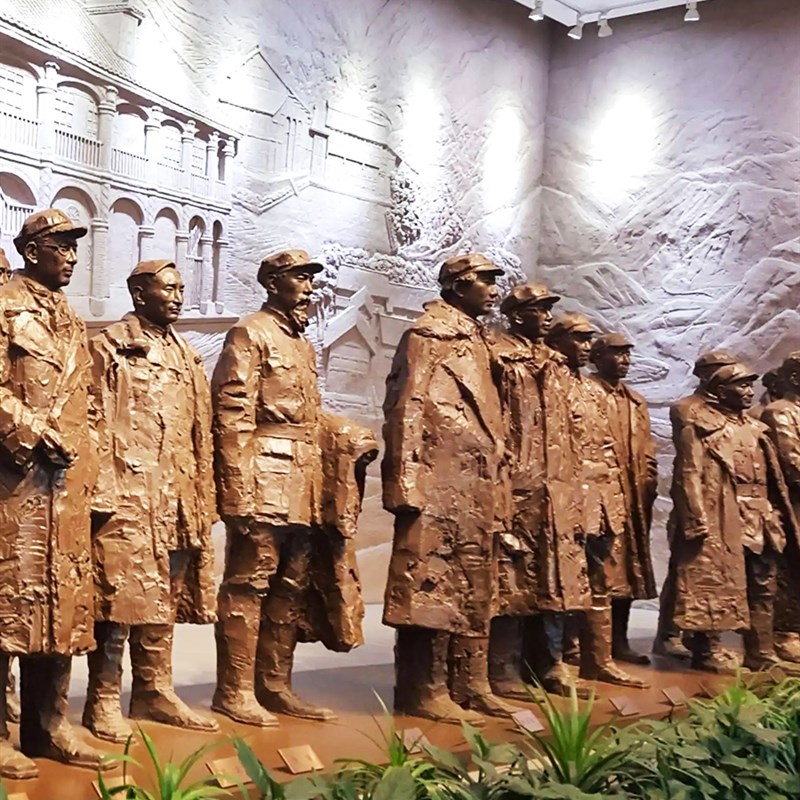遵义会议代表人物雕像博物馆文化历史转折玻璃钢彷铜雕塑摆件