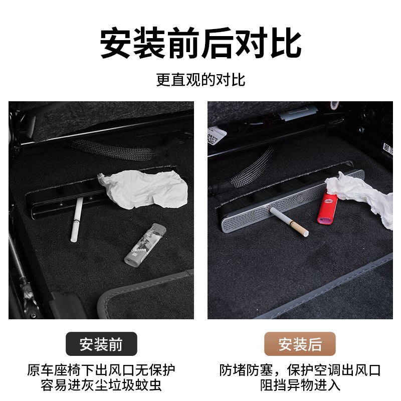 适用24款奔驰新E级E300L/E260L空调座椅下出风口防尘罩改装保护罩
