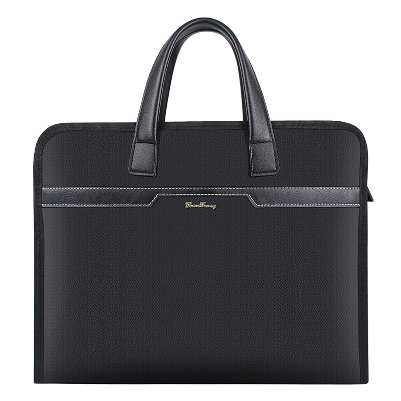 手提文件袋拉链A4公文包多层大容量手提包帆布男式女士会议资料袋