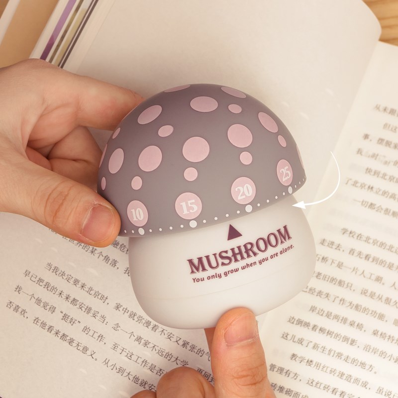 新款卡通可爱小蘑菇机械倒时器定时器厨房家用计时器学生提醒器