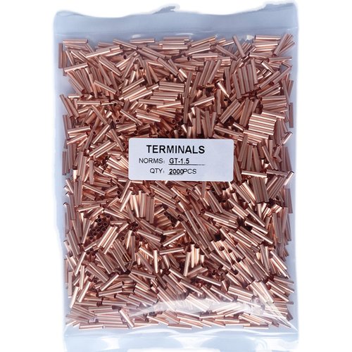 GT-1.5(1平方)冷压接线端子GT铜管对接头并线连接器电缆铜鼻子