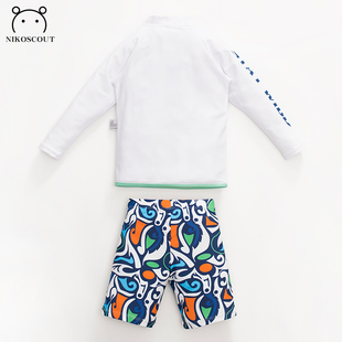 儿童泳衣a类男童12岁中大童长袖分体防晒海边装备游泳衣服男孩3岁