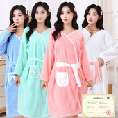 家用休闲居家服洗澡大浴巾比纯棉吸水柔软浴裙 浴袍可穿式 冬季 长袖