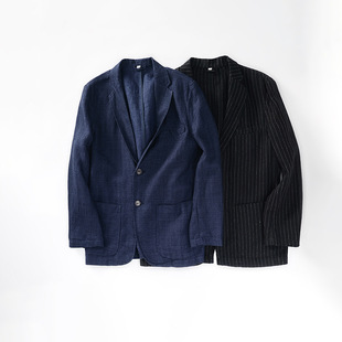 男式薄款亚麻西装/休闲小西服宽松日常通勤外套D001