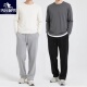 灰色裤 子男女垂感休闲裤 嘻哈宽松直筒裤 保罗秋冬美式 街舞运动卫裤