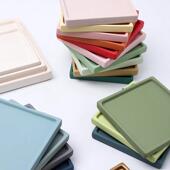 斯堪 纳维亚哑光陶瓷花盆水托盘加厚矩形方形基地垫绿色植物多肉