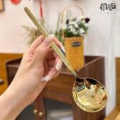 316不锈钢勺子长柄高颜值家用高档精致喝汤勺食品级锤纹汤匙大勺