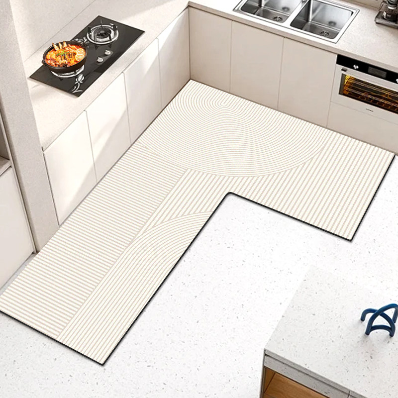 厨房地垫防滑防油可擦免洗l型地垫厨房专用垫厨房矽藻泥吸水凉垫