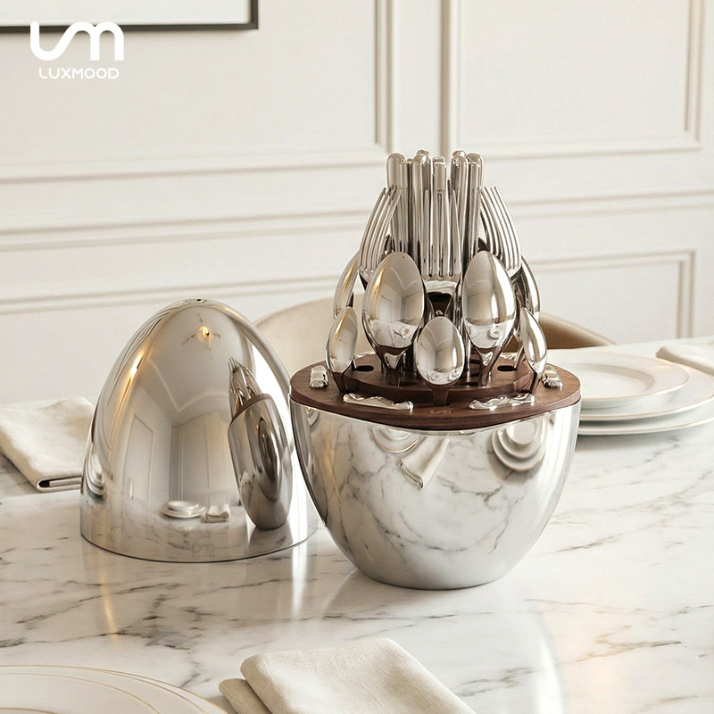 2026新年礼物LUXMOOD勒慕高级餐具套装不锈钢魔蛋蛋勺刀叉