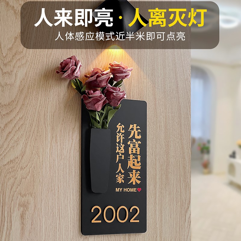 现货速发插花门牌号高级感家用入户门装饰号码牌家庭别墅房间门号