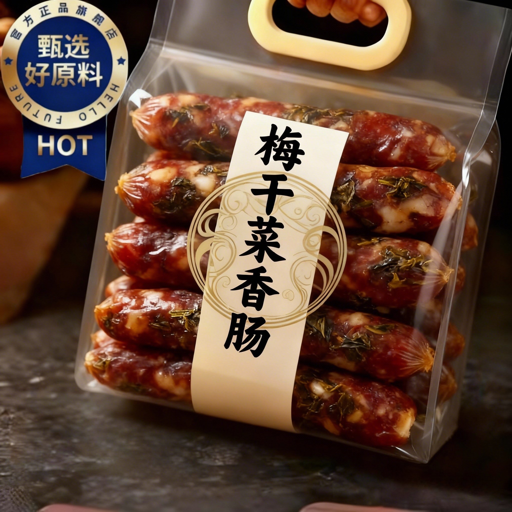 正宗梅干菜香肠纯肉浙江金华手工官方旗舰店猪肉风干老字号腊味肠