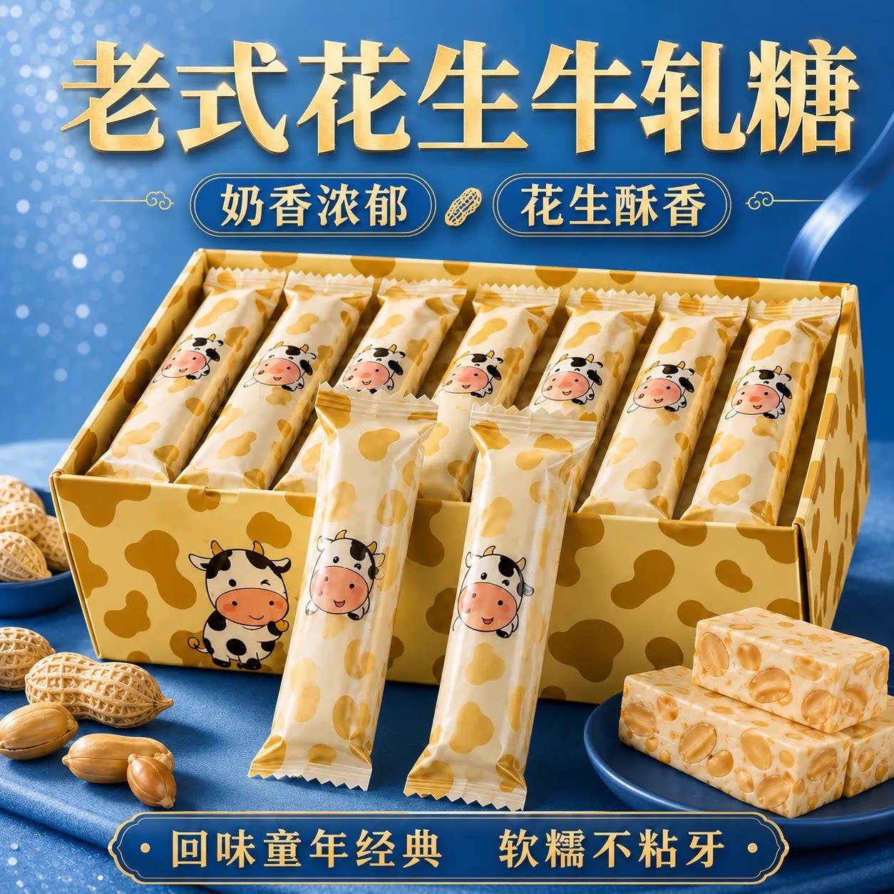 咸牛轧老酸奶牛扎花生牛轧正宗牛扎台湾风味喜糖奶糖手工婚庆年货