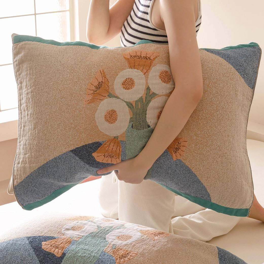 【官方旗舰店正品】2025新款防汗口水枕巾罗兰度梵高纱布纯棉一对