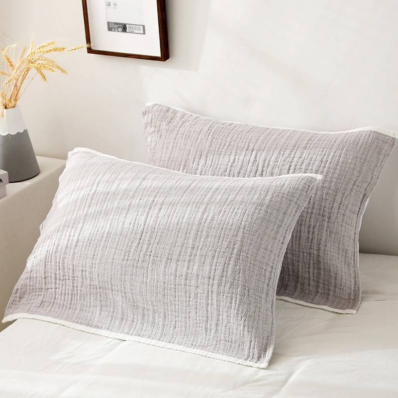 【官方旗舰店正品】2025新款防汗口水枕巾纯色纯棉日式简约四层纱