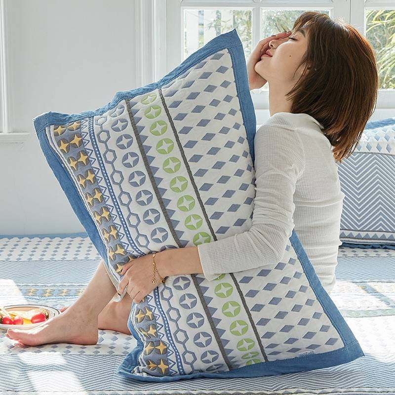 【官方旗舰店正品】2025新款防汗口水枕巾枕套纯棉一对装防成人二