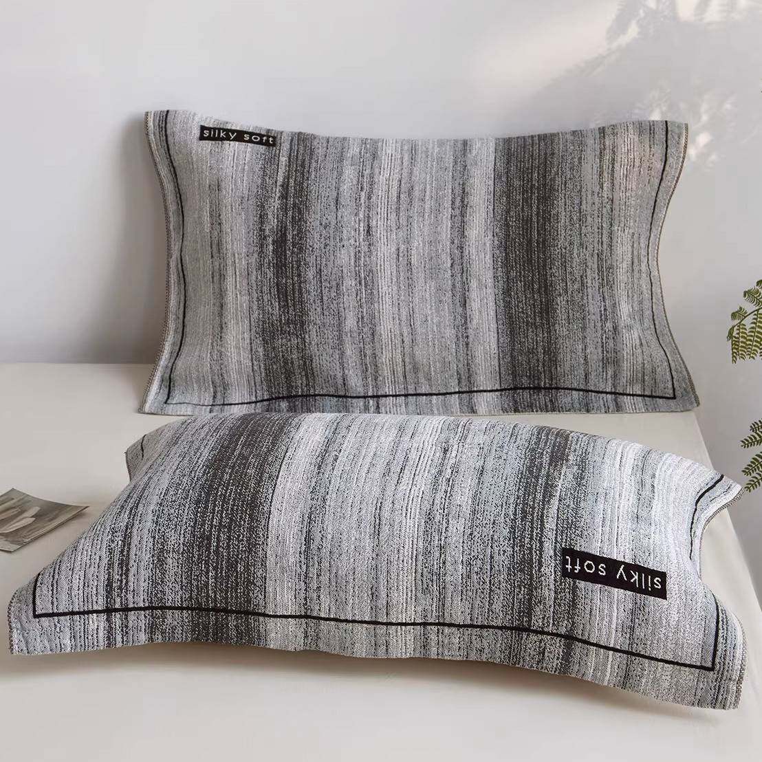 【官方旗舰店正品】纱布枕巾纯棉一对轻奢高级感等品罗兰度装家用