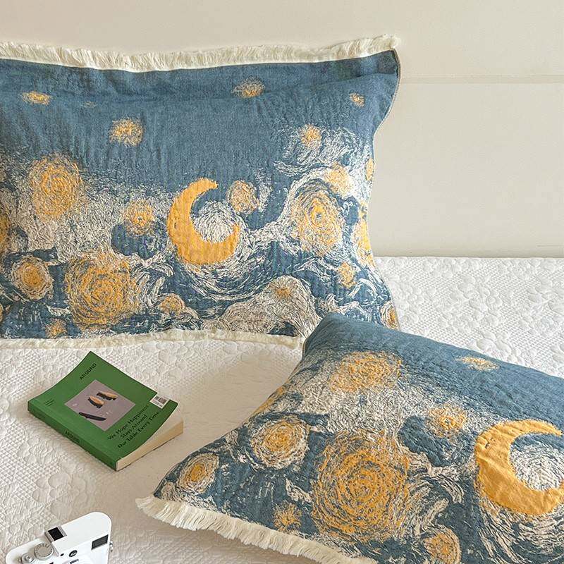 【官方旗舰店正品】2025新款防汗口水枕巾防滑纯棉一对装绑带防头