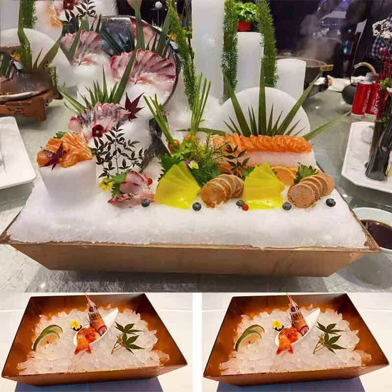 酒店创意餐d具专用高档西餐厅餐盘海鲜生蚝盘加厚不锈钢盘子长方