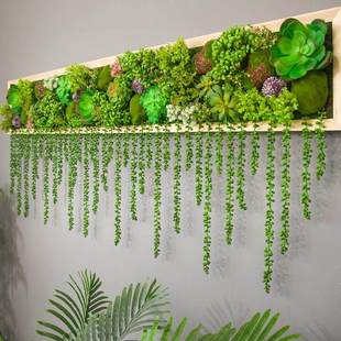 仿真多肉垂挂植物壁挂墙面装饰家居绿植画墙饰客厅餐厅背景墙装饰