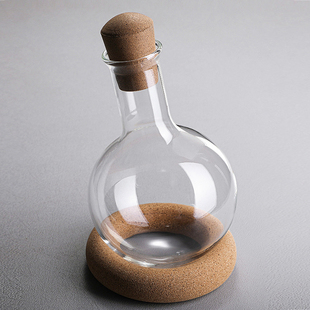 家用高颜值大肚球形软木塞醒酒器葡萄酒J红酒分酒器耐热耐冷玻璃