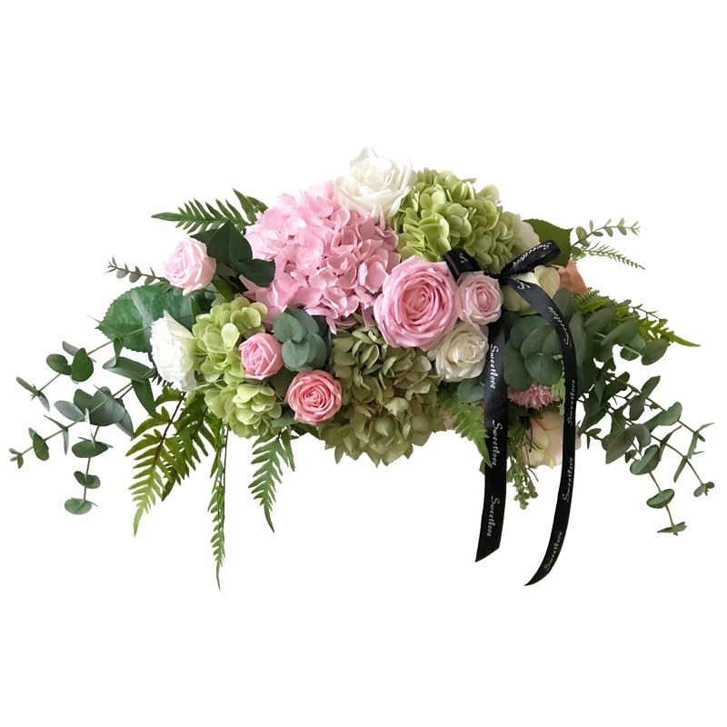 高档演讲台花艺仿真花会议桌花商务用F花摆花主席台悬挂下垂装饰