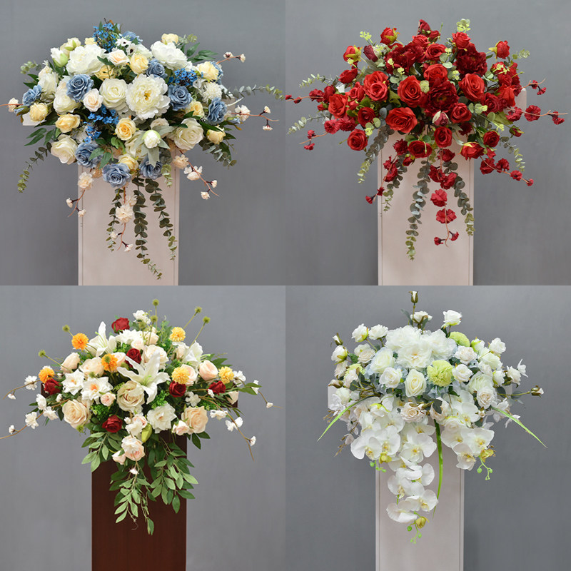 活动演讲发言讲台花仿真假花主席台布置台K花迎宾区商务会议室摆