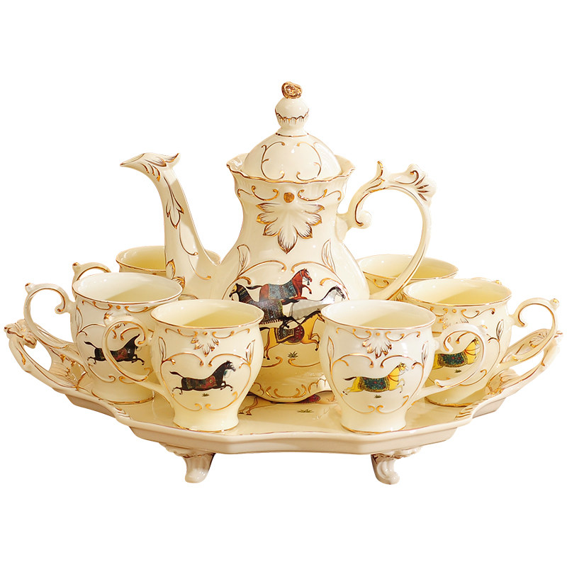 欧式水杯a茶壶套装家用客厅水具杯子陶瓷茶具咖啡杯咖啡具整套托,餐饮具,咖啡杯,淘宝优惠券,粉丝福利购,淘宝优惠卷