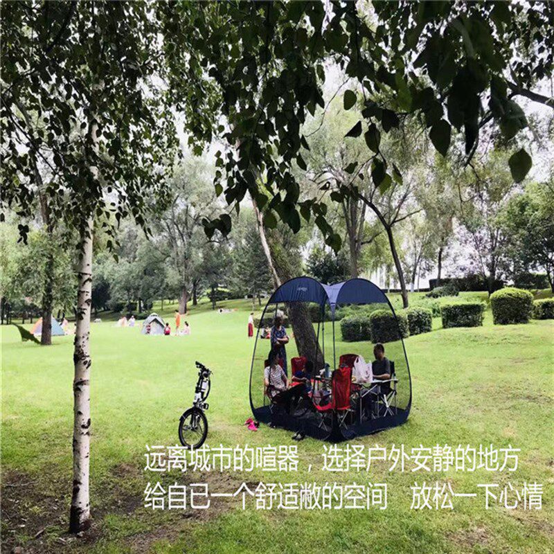 户外旅游速开自动帐篷室外沙滩帐防蚊纱网遮阳帐O麻将帐5-10人凉