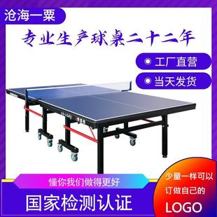 可折叠带轮成人用运动比赛乒乓球台案子 乒乓球桌家用室内标准新款