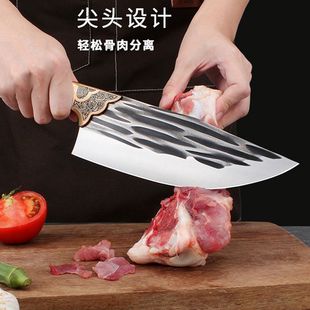 龙泉手工锻打屠宰专用刀具专业屠夫卖肉分割刀剔骨刀家用猪牛肉刀