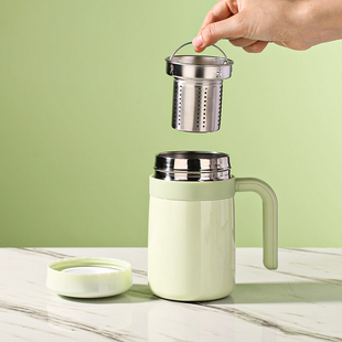 不锈钢带内置茶仓茶隔盖保温杯子女男士I办公室水杯茶水分离泡茶