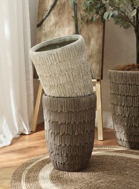 镁泥花盆水泥盆种k树花器户外客厅阳台办公室摆件庭院特大虎皮兰